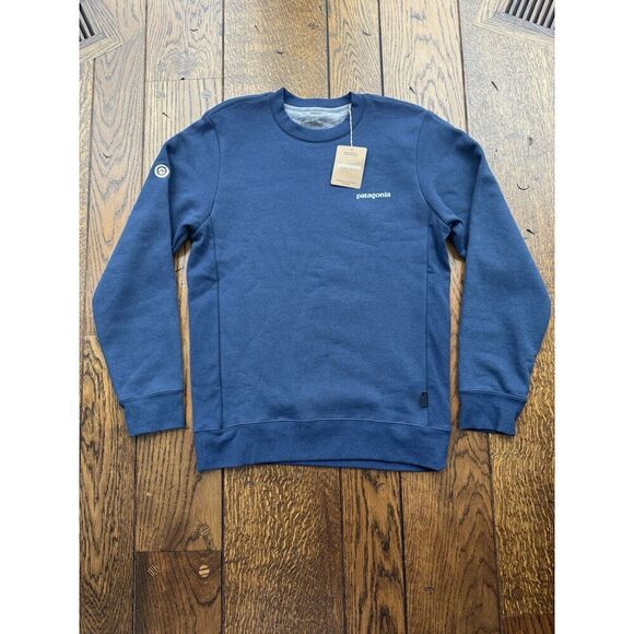 Patagonia Fitz Roy Icon Uprisal Crew Sweatshirt Men’s M / Womens L Blue NWT - Picture 1 of 8